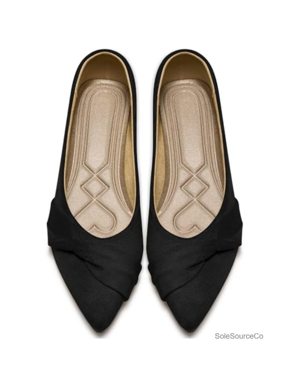 Suede Bow Ballet Flats Women's Slip On Pointed Toe Dress Shoes Office Work